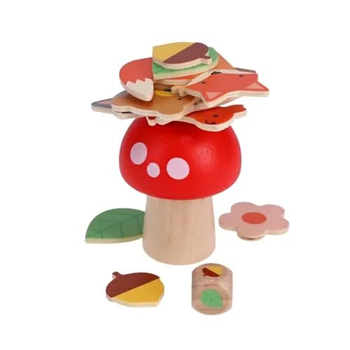 Petit Collage Woodland Wobble Wooden Stacking Game for Kids | Balance & Fun for Ages 3+ thumbnail 3