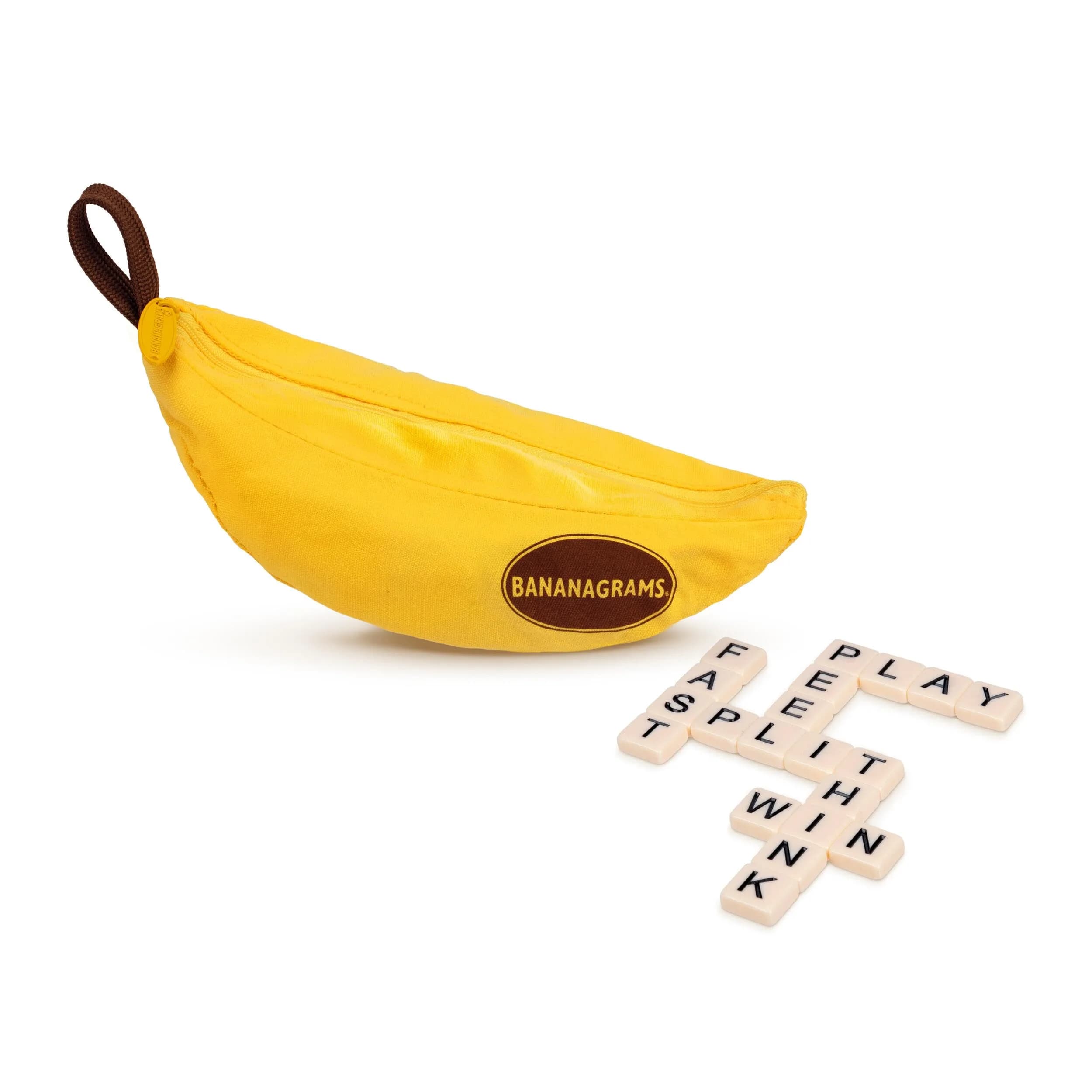 Bananagrams Classic Word Game, 144 Tiles in Banana Pouch, Travel Game | Fast-paced educational word puzzle for kids & adults - main product image