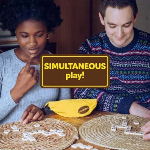 Bananagrams Classic Word Game, 144 Tiles in Banana Pouch, Travel Game | Fast-paced educational word puzzle for kids & adults thumbnail 2