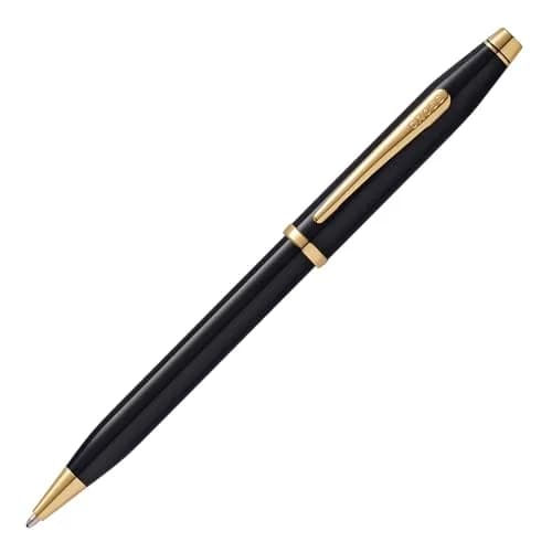 Cross Century II Classic Black Ballpoint Pen, Medium Point, Black Ink | Elegant Metal Body, Refillable, 0.31mm Line Width thumbnail 1