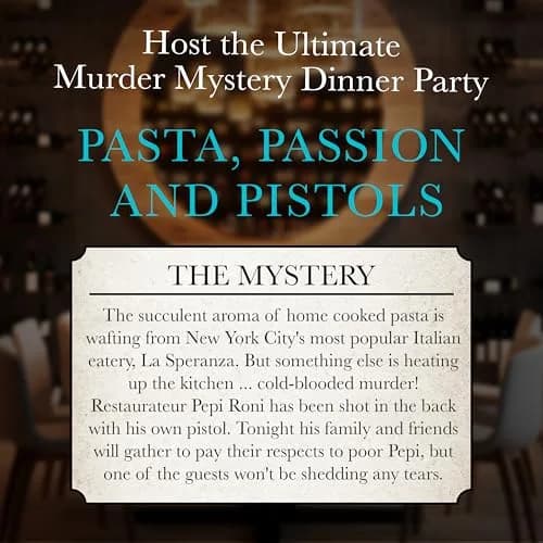 Murder Mystery Party Pasta Passion & Pistols Game, 8 Players, Ages 18+ | Interactive Dinner Party Game thumbnail 2