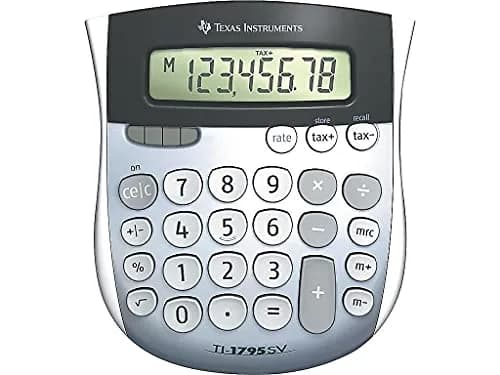 Texas Instruments TI-1795 SV Standard Function Calculator | Classic, Solar & Battery Powered, Large Display thumbnail 2