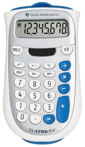 Texas Instruments TI-1706 SV Standard Function Calculator | 8-Digit SuperView Display, Dual Power, Compact Design thumbnail 1