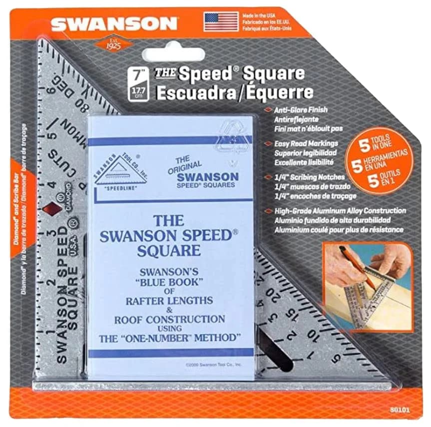 Swanson Tool S0101 7 Inch Speed Square, Blue | Accurate Layout Tool for Carpentry and Construction thumbnail 4