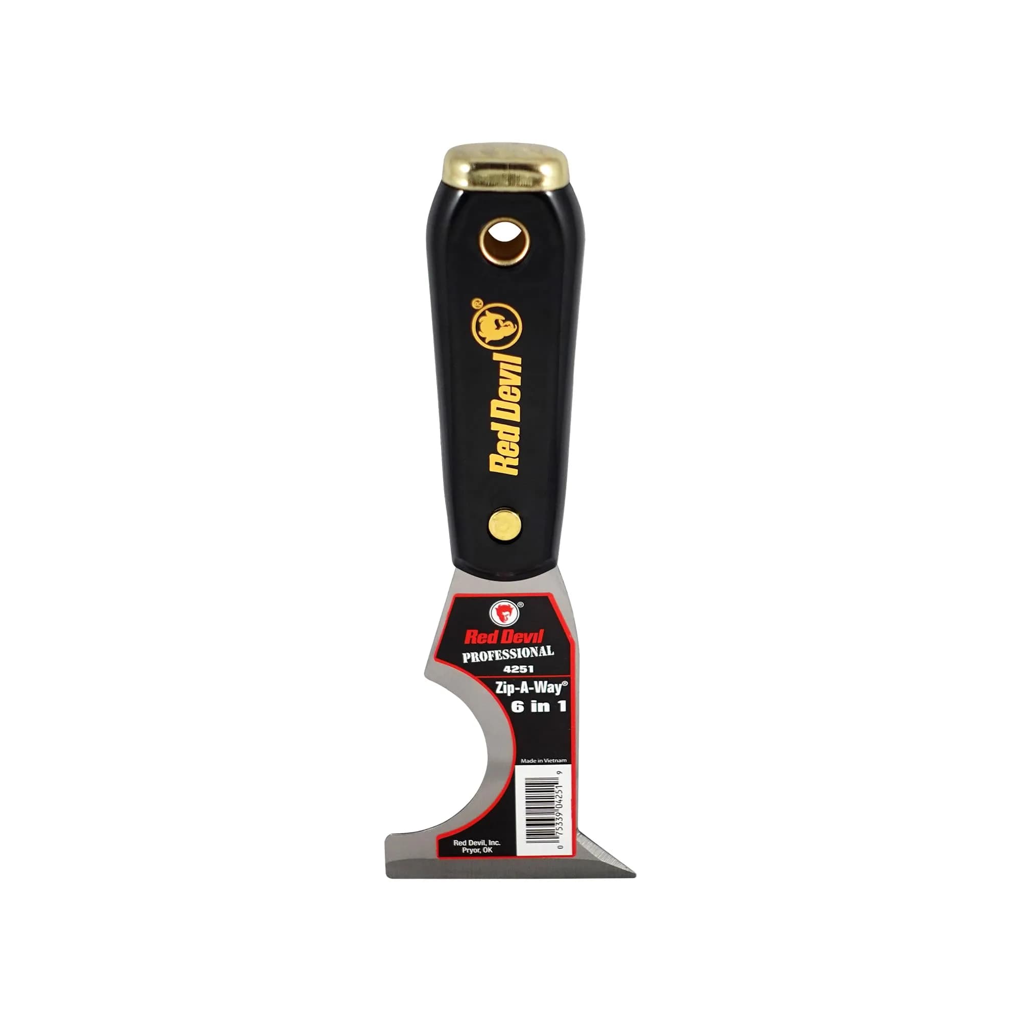 Red Devil 4251 6-in-1 Painters Tool: 19 cm (7.38 in) | Scraper, Putty Knife, Nail Setter, Spreader - main product image
