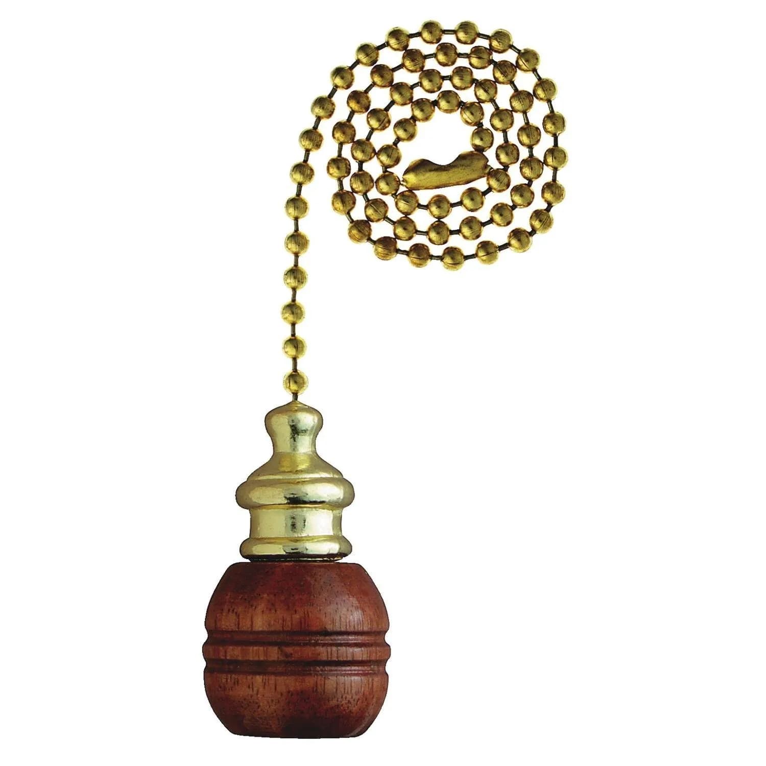 Westinghouse Pull Chain Walnut & Brass Ball, Gold 12 inch (30.48 cm) | Authentic USA Import