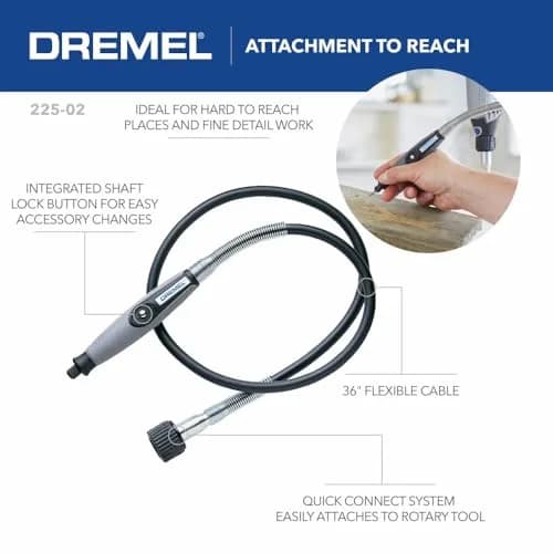 Dremel 225-02 Flex Shaft Rotary Tool Attachment 91.44 cm (36") Cable | For Engraving, Sanding, Carving thumbnail 4