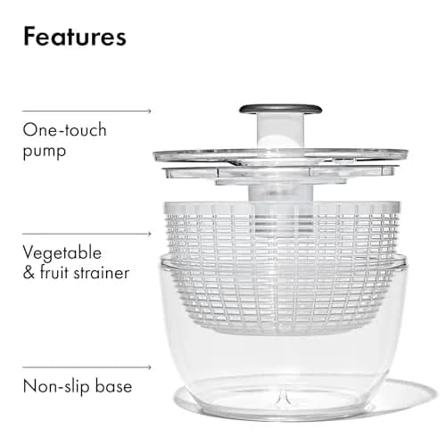 OXO Good Grips Salad Spinner 6.22 Qt | Fast Drying, Dishwasher Safe, Large Capacity thumbnail 8