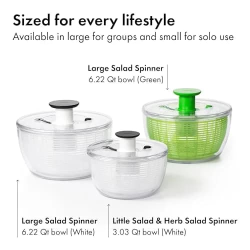 OXO Good Grips Salad Spinner 6.22 Qt | Fast Drying, Dishwasher Safe, Large Capacity thumbnail 9
