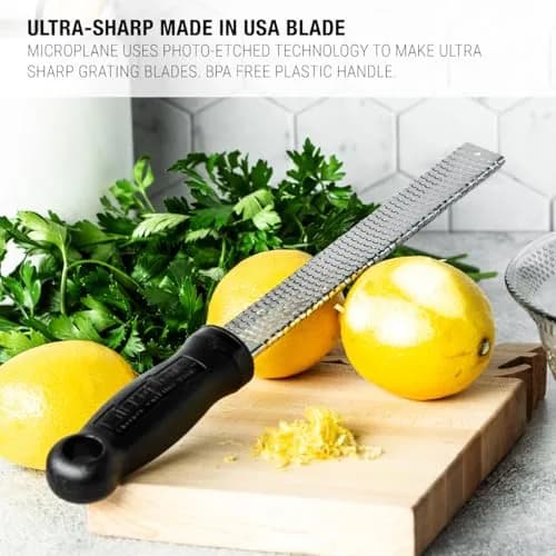 Microplane Classic Zester Grater, Black | Ultra Sharp Stainless Steel Blades thumbnail 2