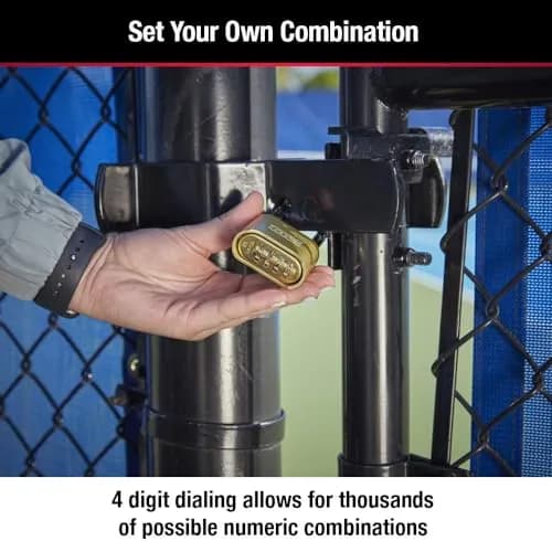 Master Lock 175D Resettable Combination Padlock Outdoor Brass Lock, 2-Inch Shackle (51mm) | 10,000 Combinations thumbnail 3