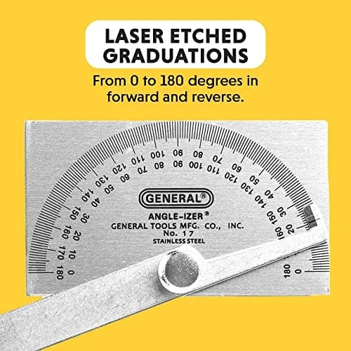General Tools Square Head Protractor & Angle Finder 15.2 cm (6") | Precise Angle Measurement for Carpentry & Framing thumbnail 5