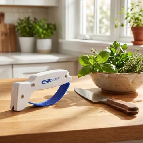 AccuSharp Knife Sharpener White | Restores Straight & Serrated Knives, 0.125 lb thumbnail 7