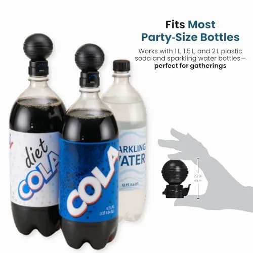 Jokari Keeper Pump & Pour Soda Bottle Cap | Preserves Carbonation, Reusable, Fits Most Plastic Bottles thumbnail 5