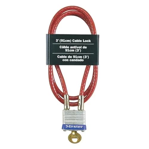 Master Lock 719D Steel Cable with Key Lock 3 ft (91 cm) | Outdoor Security thumbnail 1