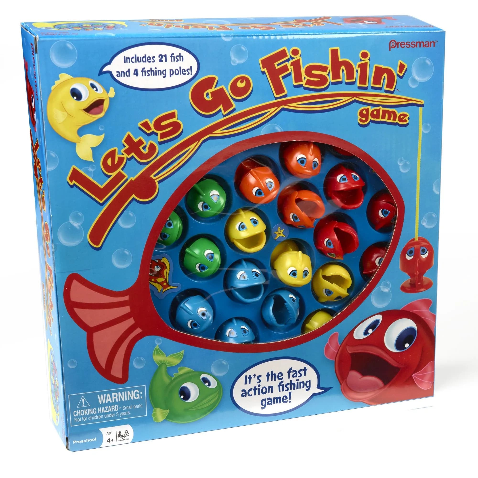 Pressman Let's Go Fishin' Game - Original Rotating Pond Edition | 21 Fish, 4 Poles, Ages 4+ - main product image