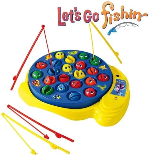 Pressman Let's Go Fishin' Game - Original Rotating Pond Edition | 21 Fish, 4 Poles, Ages 4+ thumbnail 3