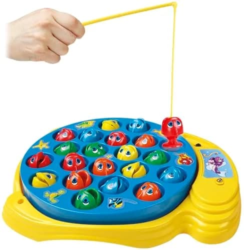 Pressman Let's Go Fishin' Game - Original Rotating Pond Edition | 21 Fish, 4 Poles, Ages 4+ thumbnail 4