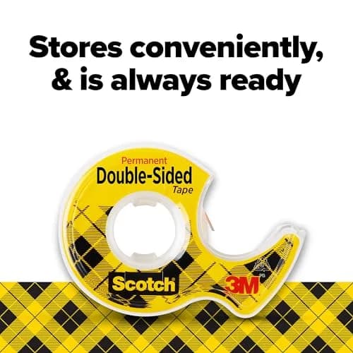 Scotch Permanent Double Sided Tape with Dispenser 1.27 cm x 635 cm (0.5 in. x 250 in.) | Mess-Free Permanent Adhesive thumbnail 7