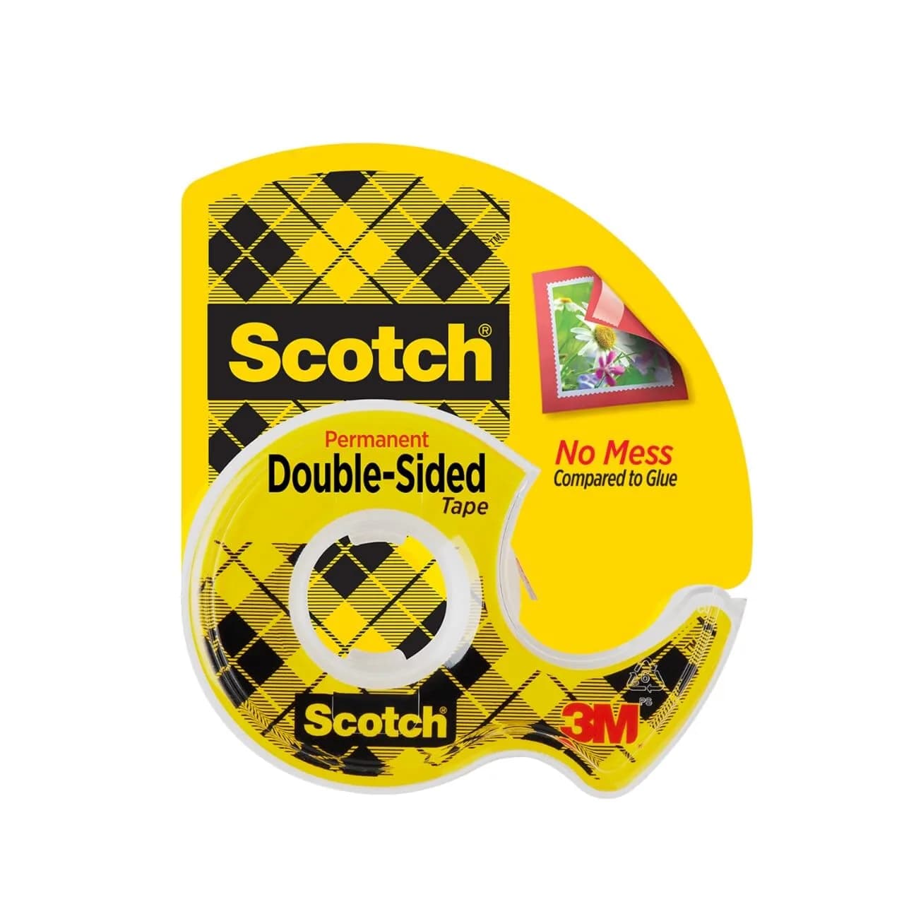 Scotch Permanent Double Sided Tape with Dispenser 1.27 cm x 635 cm (0.5 in. x 250 in.) | Mess-Free Permanent Adhesive - main product image