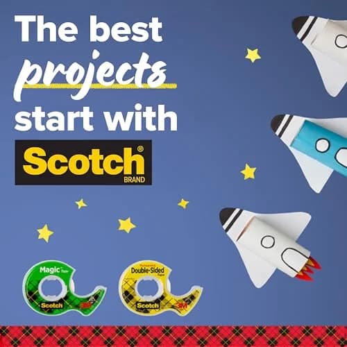 Scotch Permanent Double Sided Tape with Dispenser 1.27 cm x 635 cm (0.5 in. x 250 in.) | Mess-Free Permanent Adhesive thumbnail 9