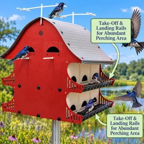 S&K Purple Martin House, 16-Room Birdhouse for Backyard Birding | Durable Polypropylene, Easy Assembly, 16 Compartments thumbnail 5