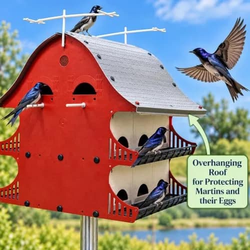 S&K Purple Martin House, 16-Room Birdhouse for Backyard Birding | Durable Polypropylene, Easy Assembly, 16 Compartments thumbnail 8