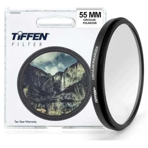 Tiffen 55mm Circular Polarizer Filter Reduce Glare & Reflections | Enhance Colors & Contrast thumbnail 1