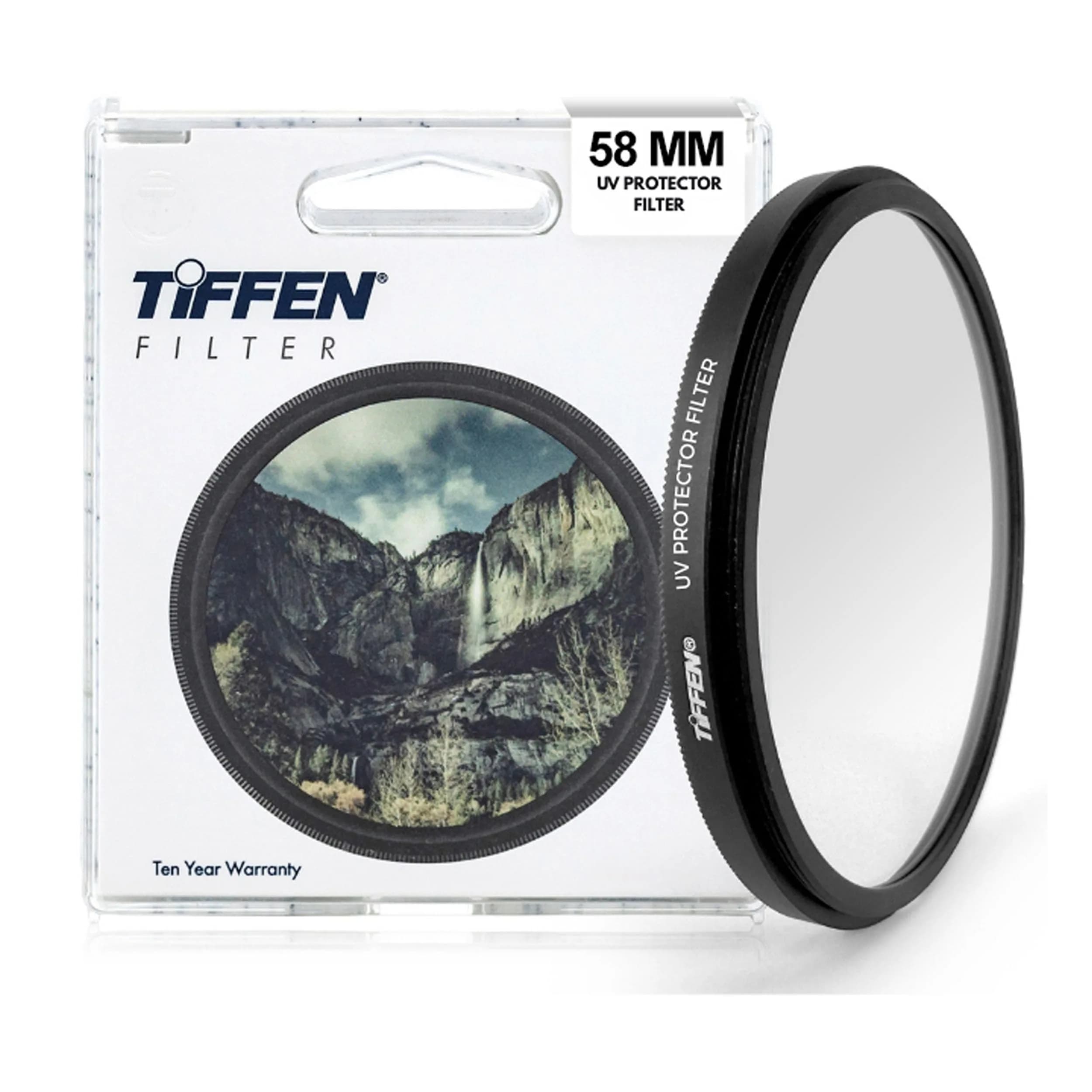 Tiffen 58mm UV Protector Filter | Clear Optical Glass Lens Filter for DSLR Cameras