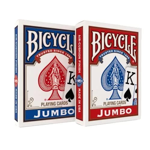Bicycle Jumbo Index Poker Size Playing Cards (Colors May Vary) | Classic Jumbo Bicycle Rider Back thumbnail 1