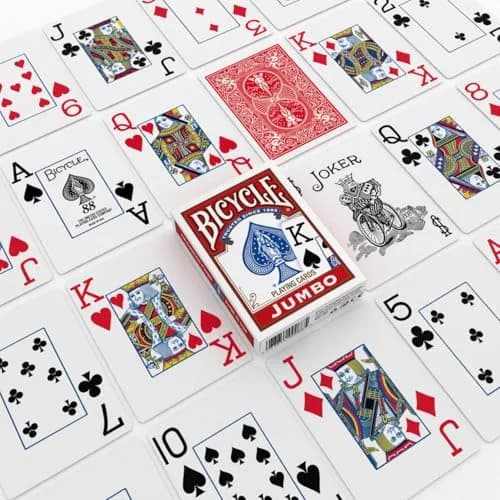 Bicycle Jumbo Index Poker Size Playing Cards (Colors May Vary) | Classic Jumbo Bicycle Rider Back thumbnail 3