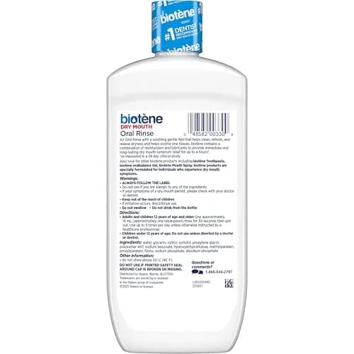 Biotène Oral Rinse Mouthwash for Dry Mouth, Fresh Mint - 16 fl oz | Soothes & Lubricates for 4 Hours thumbnail 9