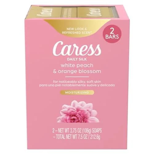 Caress Beauty Bar Soap for Women, Daily Silk with Silk Extract & Floral Oil, 3.75 oz, 2 Bath Bars | Silky, Moisturizing Body Soap thumbnail 1