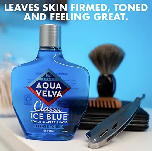 Aqua Velva Classic Ice Blue After Shave Lotion 207ml (7 Fl Oz) | Soothes, Cools, Refreshes Skin thumbnail 3