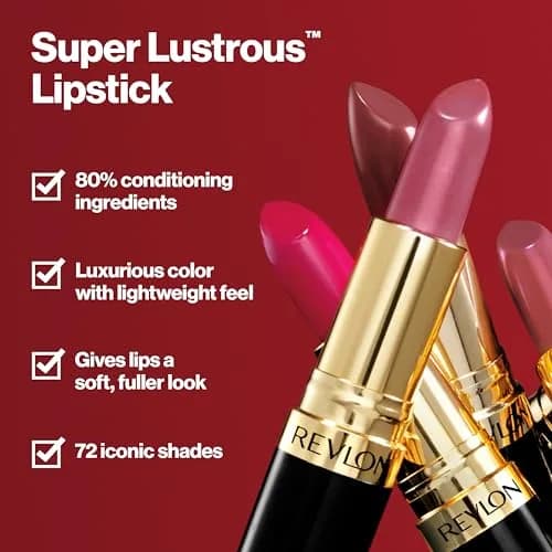 Revlon Super Lustrous Lipstick 405 Silver City Pink 0.15 oz (4.25 g) | Semi-Matte Finish, Moisturizing Color thumbnail 4