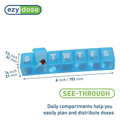 EZY DOSE Weekly Large Pill Organizer Planner 7-Day | Arthritis Foundation Endorsed thumbnail 2