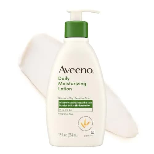 Aveeno Daily Moisturizing Body Lotion with Prebiotic Oat 354ml (12 Fl Oz) | Fragrance-Free for Dry, Sensitive Skin thumbnail 1