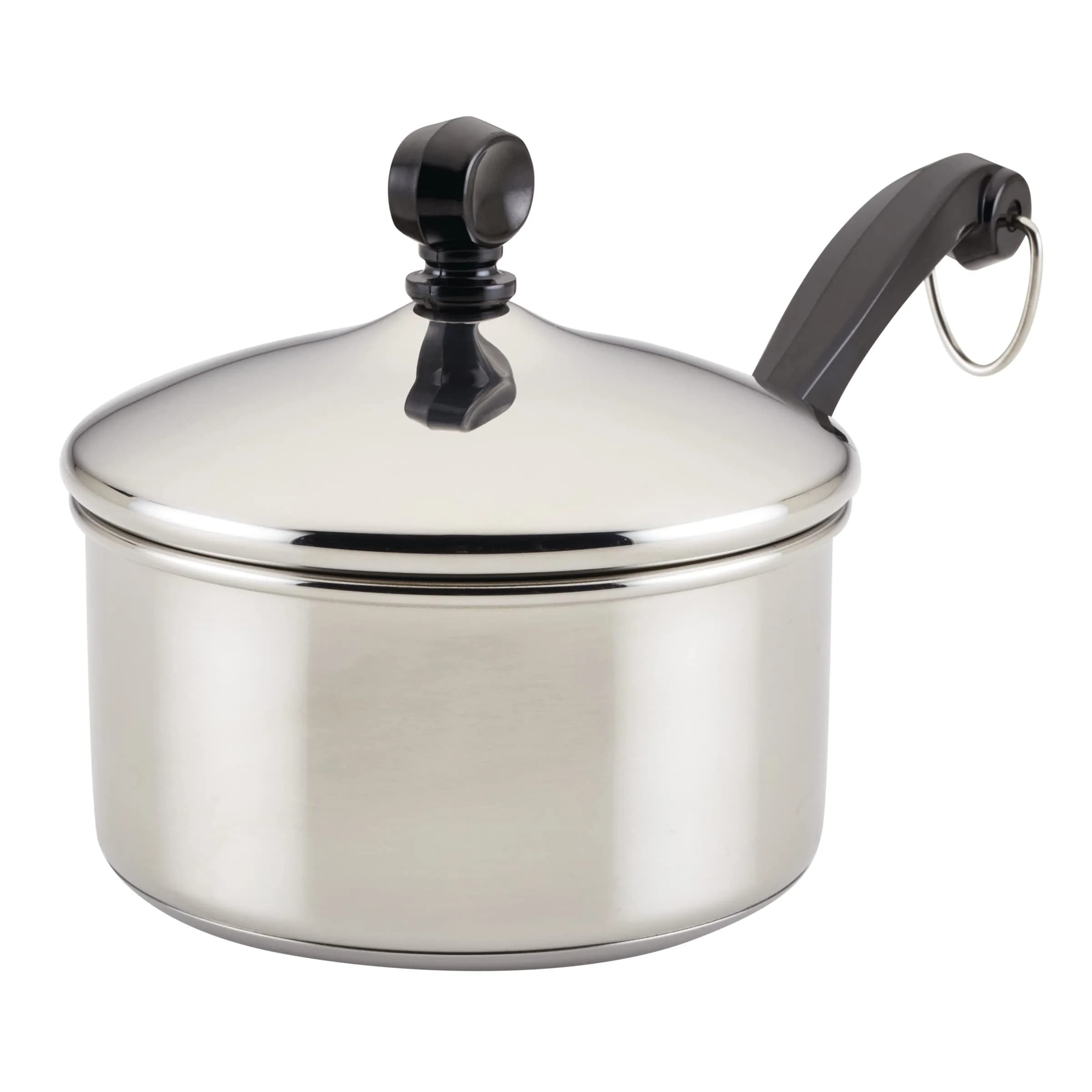 Farberware Classic Series Stainless Steel Sauce Pan with Lid, 1 Qt | Durable, Induction Compatible, Mirror Finish