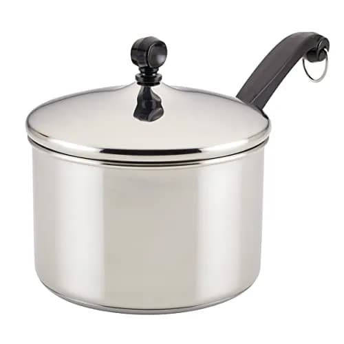 Farberware Classic Series Sauce Pan with Lid, 3-Quart, Stainless Steel | Durable, Induction Compatible, Oven Safe thumbnail 1