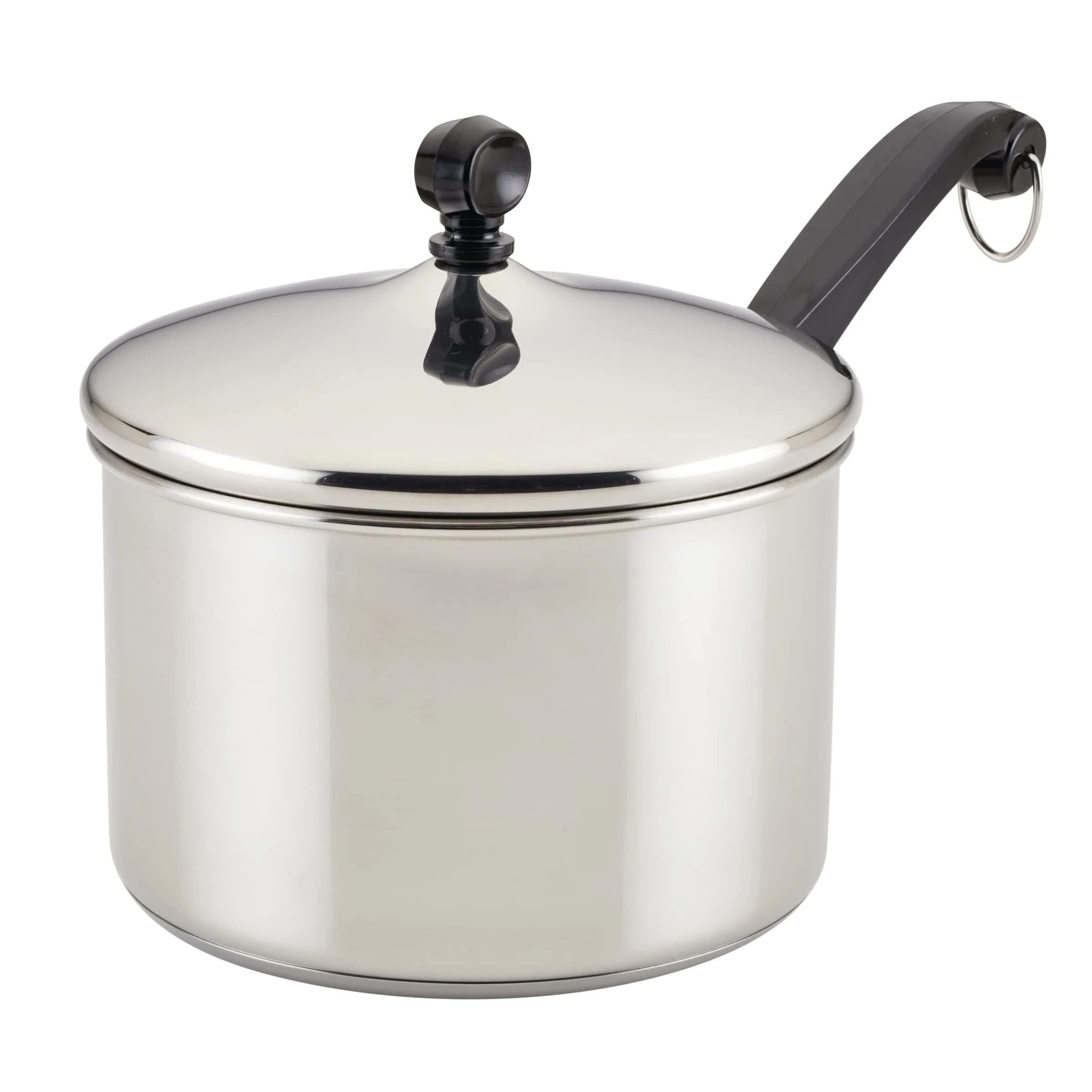 Farberware Classic Series Sauce Pan with Lid, 3-Quart, Stainless Steel | Durable, Induction Compatible, Oven Safe - main product image