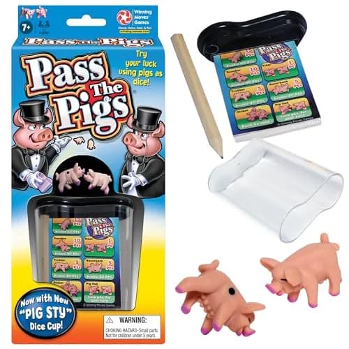 Pass the Pigs Classic Dice Game | Portable Travel Entertainment for All Ages (1 Set, Multicolor) thumbnail 1