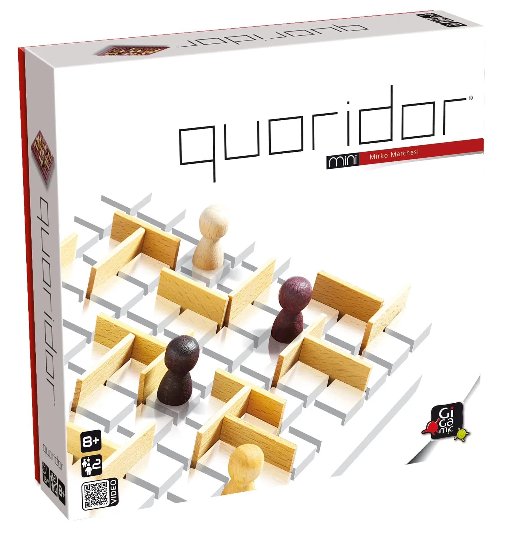 Gigamic Quoridor Mini Strategy Board Game | Ages 8+ | 2 Players | 20.3cm (8in) x 20.3cm (8in)