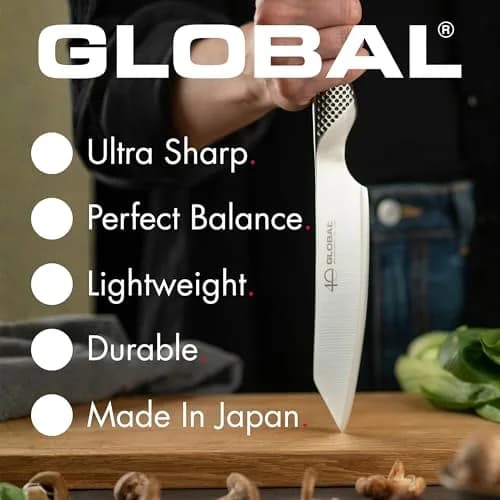 Global GS-9-3 inch, 8cm Serrated Tomato Knife, 3" | Precision serrated blade for delicate fruits thumbnail 4