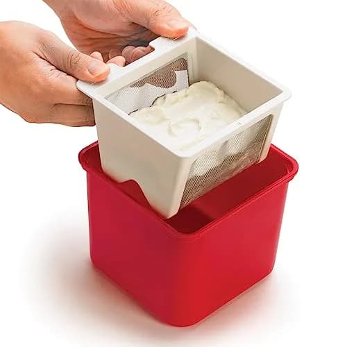Cuisipro Yogurt Cheese Maker, White | Converts 3 cups yogurt into 1 cup cheese in 24h thumbnail 4