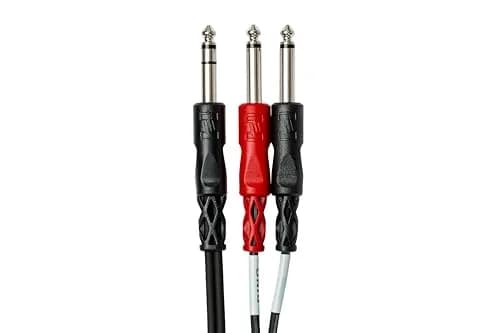 Hosa STP-203 Insert Cable 1/4 Inches TRS to Dual 1/4 Inches TS - 9 Feet | Professional Audio Signal Splitter thumbnail 3