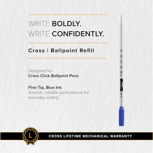 Cross Universal Ballpoint Pen Refill Blue Fine Point 1-Pack | Writes 2.1 Miles thumbnail 6