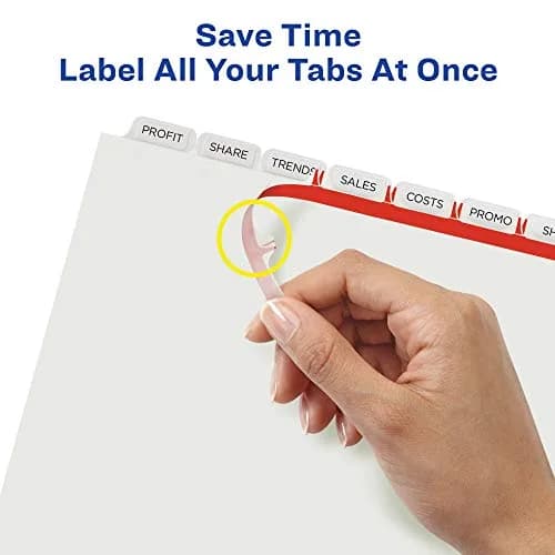 Avery Index Maker Clear Label Dividers, 8-Tab, White, 5 Sets | Print & Apply Labels for 3-Ring Binders thumbnail 5