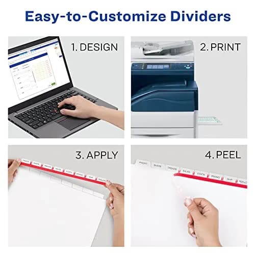 Avery Index Maker Clear Label Dividers, 8-Tab, White, 5 Sets | Print & Apply Labels for 3-Ring Binders thumbnail 3