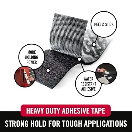 VELCRO Brand Industrial Strength Tape, Black, 2in x 4ft Roll | Heavy-Duty Water-Resistant Fastener thumbnail 2