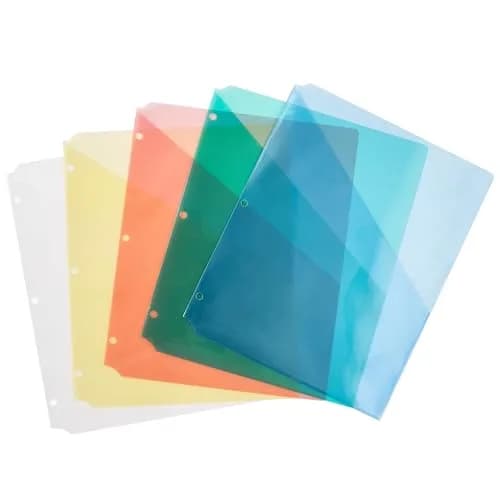 Avery Binder Pockets for 3 Ring Binders, Assorted Colors | Archival-Safe, Fits 8.5" x 11" Documents, 5 Pack thumbnail 5